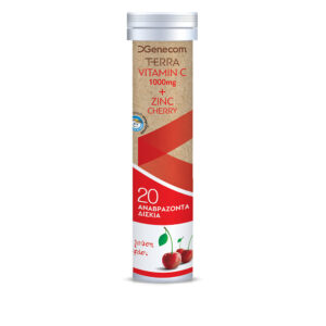 Genecom Terra Vitamin C 1000mg + Zinc Effer Cherry 20 Αναβράζοντα Δισκία