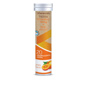 Genecom Terra Vitamin C 1000mg + Zinc Effer Orange 20 Αναβράζοντα Δισκία