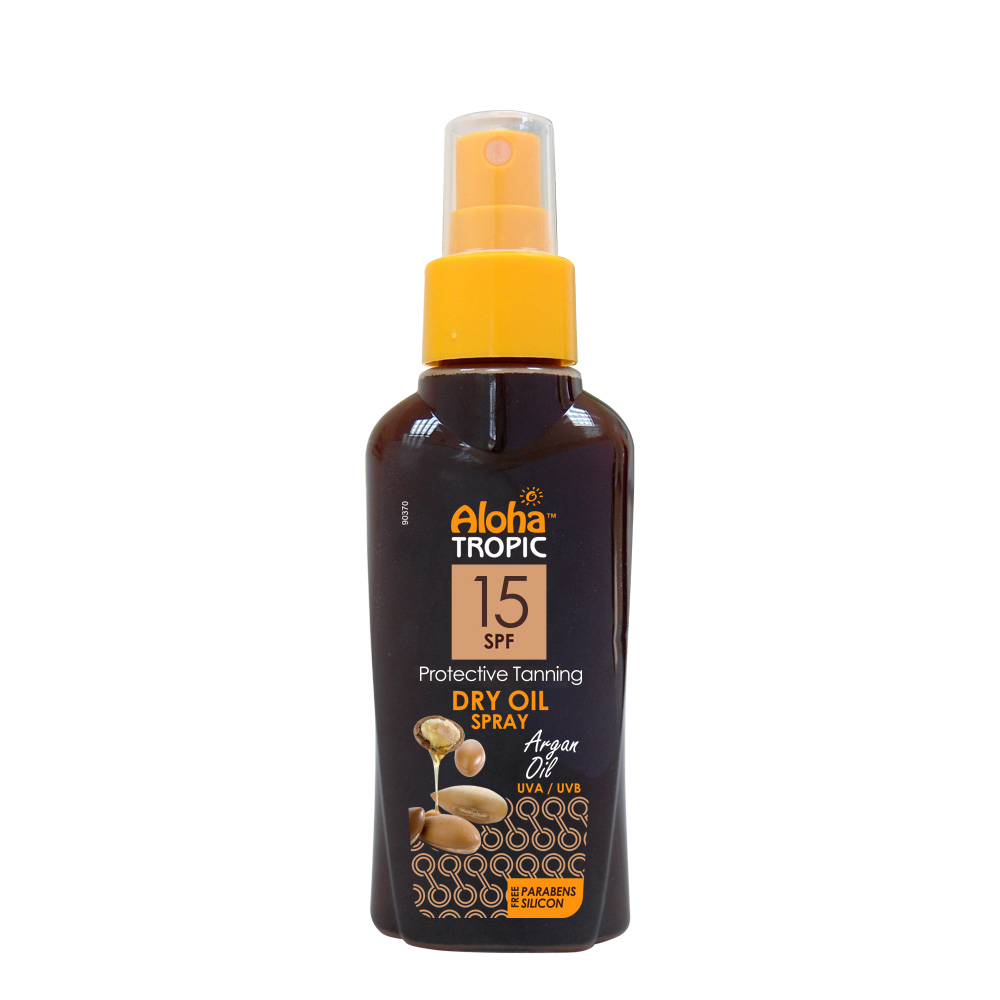 Aloha Tropic Ξηρό Λάδι SPF15 Βαθύ Μαύρισμα με Άργκαν 100ml